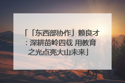 「东西部协作」赖良才：深耕苗岭四载 用教育之光点亮大山未来