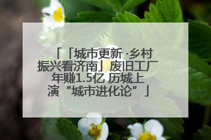 「城市更新 ·乡村振兴看济南」废旧工厂年赚1.5亿 历城上演“城市进化论”