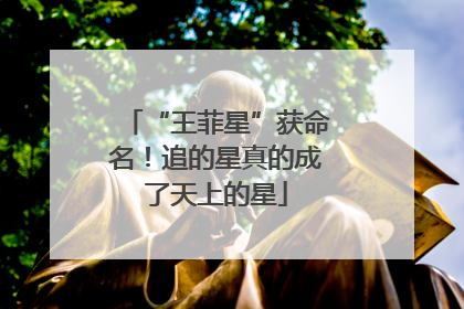 “王菲星”获命名！追的星真的成了天上的星