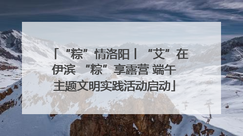 “粽”情洛阳丨“艾”在伊滨 “粽”享露营 端午主题文明实践活动启动