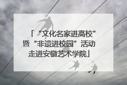 “文化名家进高校”暨“非遗进校园”活动走进安徽艺术学院