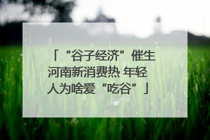 “谷子经济”催生河南新消费热 年轻人为啥爱“吃谷”