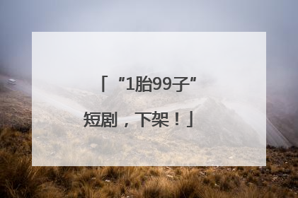 “1胎99子”短剧，下架！