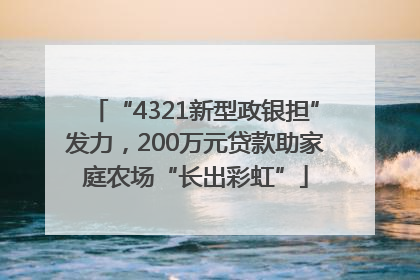 “4321新型政银担”发力，200万元贷款助家庭农场“长出彩虹”