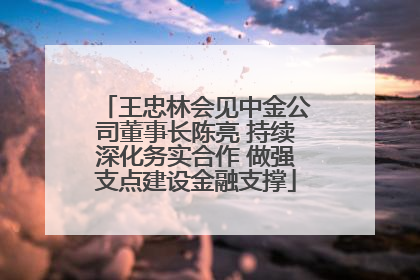 王忠林会见中金公司董事长陈亮 持续深化务实合作 做强支点建设金融支撑