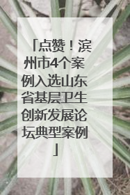 点赞！滨州市4个案例入选山东省基层卫生创新发展论坛典型案例