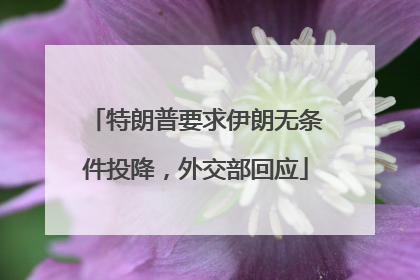 特朗普要求伊朗无条件投降，外交部回应