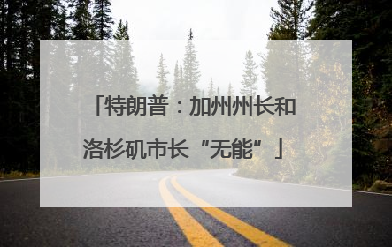 特朗普：加州州长和洛杉矶市长“无能”