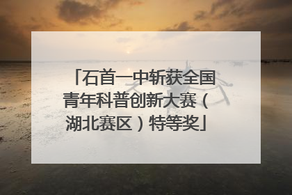石首一中斩获全国青年科普创新大赛（湖北赛区）特等奖