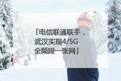 电信联通联手，武汉实现4/5G全频段一张网