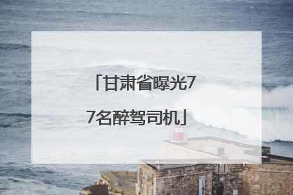 甘肃省曝光77名醉驾司机