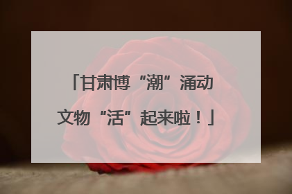 甘肃博“潮”涌动 文物“活”起来啦！