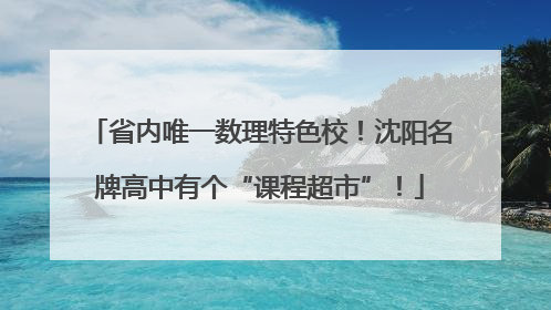 省内唯一数理特色校！沈阳名牌高中有个“课程超市”！