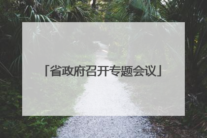 省政府召开专题会议