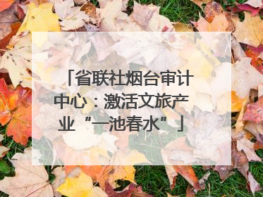 省联社烟台审计中心：激活文旅产业“一池春水”