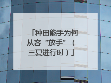 种田能手为何从容“放手”（三夏进行时）