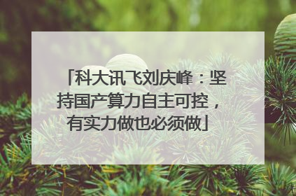 科大讯飞刘庆峰：坚持国产算力自主可控，有实力做也必须做