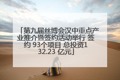 第九届丝博会汉中重点产业推介暨签约活动举行 签约 93个项目 总投资132.23 亿元