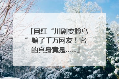 网红“川剧变脸鸟”骗了千万网友！它的真身竟是……