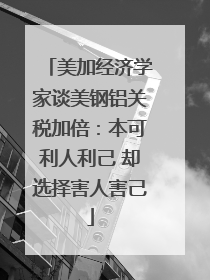 美加经济学家谈美钢铝关税加倍：本可利人利己 却选择害人害己