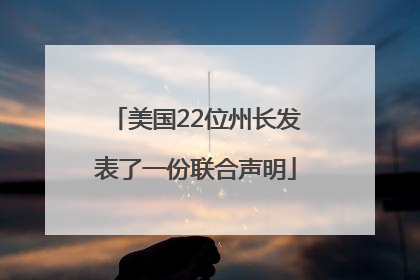 美国22位州长发表了一份联合声明