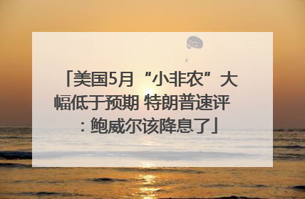 美国5月“小非农”大幅低于预期 特朗普速评：鲍威尔该降息了