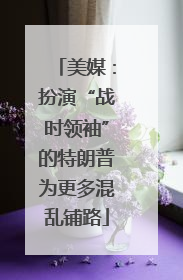 美媒：扮演“战时领袖”的特朗普为更多混乱铺路