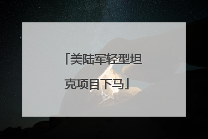 美陆军轻型坦克项目下马