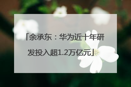 余承东：华为近十年研发投入超1.2万亿元