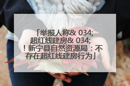 举报人称& 034;超红线建房& 034;！新宁县自然资源局：不存在超红线建房行为