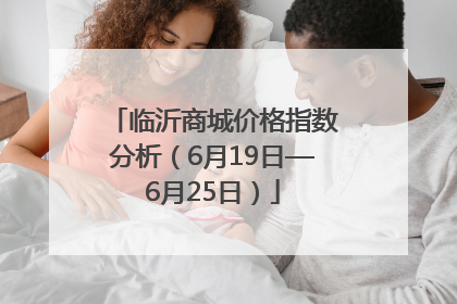 临沂商城价格指数分析（6月19日—6月25日）