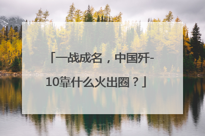 一战成名，中国歼-10靠什么火出圈？