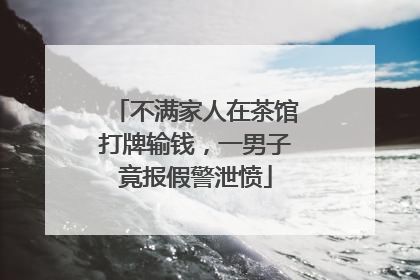不满家人在茶馆打牌输钱，一男子竟报假警泄愤