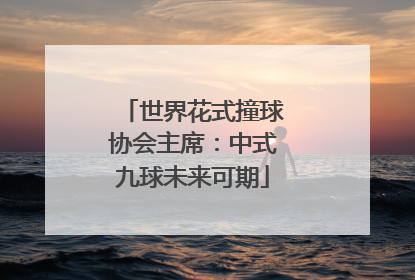 世界花式撞球协会主席：中式九球未来可期
