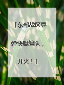 东部战区导弹快艇编队，开火！