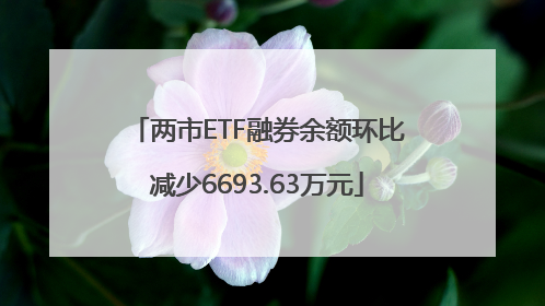 两市ETF融券余额环比减少6693.63万元