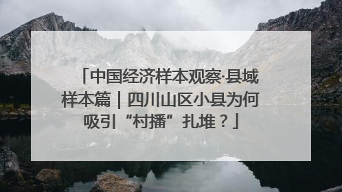 中国经济样本观察·县域样本篇｜四川山区小县为何吸引“村播”扎堆？