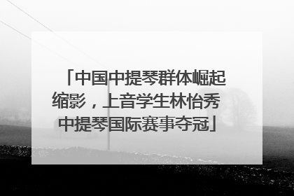 中国中提琴群体崛起缩影，上音学生林怡秀中提琴国际赛事夺冠