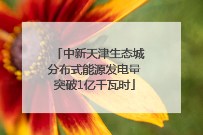 中新天津生态城分布式能源发电量突破1亿千瓦时