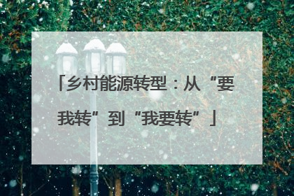 乡村能源转型：从“要我转”到“我要转”
