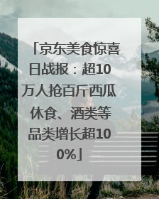 京东美食惊喜日战报：超10万人抢百斤西瓜 休食、酒类等品类增长超100%