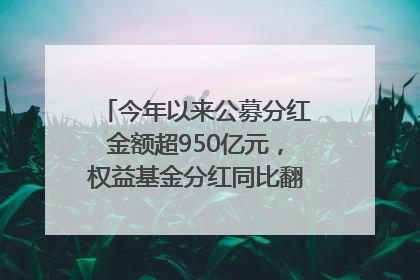 今年以来公募分红金额超950亿元，权益基金分红同比翻倍｜招财猫