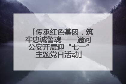 传承红色基因，筑牢忠诚警魂——通河公安开展迎“七一”主题党日活动