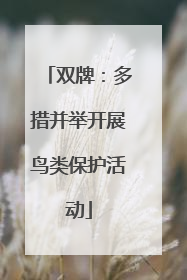 双牌：多措并举开展鸟类保护活动