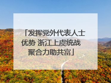发挥党外代表人士优势 浙江上虞统战聚合力助共富