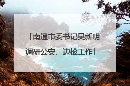 南通市委书记吴新明调研公安、边检工作