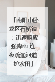 南阳市卧龙区石桥镇：迅速响应强降雨 连夜疏通河道护农田
