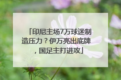 印尼主场7万球迷制造压力？伊万亮出底牌，国足主打进攻