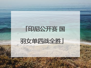 印尼公开赛 国羽女单四战全胜