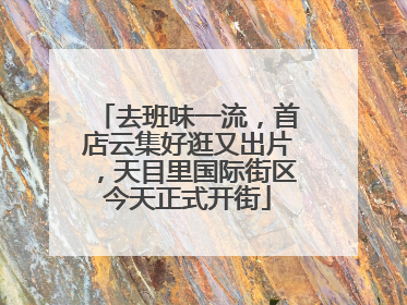去班味一流，首店云集好逛又出片，天目里国际街区今天正式开街